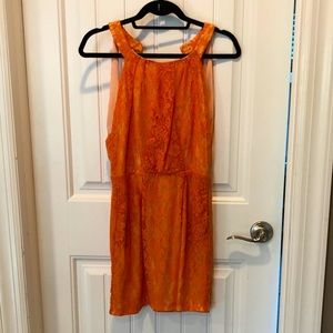 Lace Open Back Mini Dress